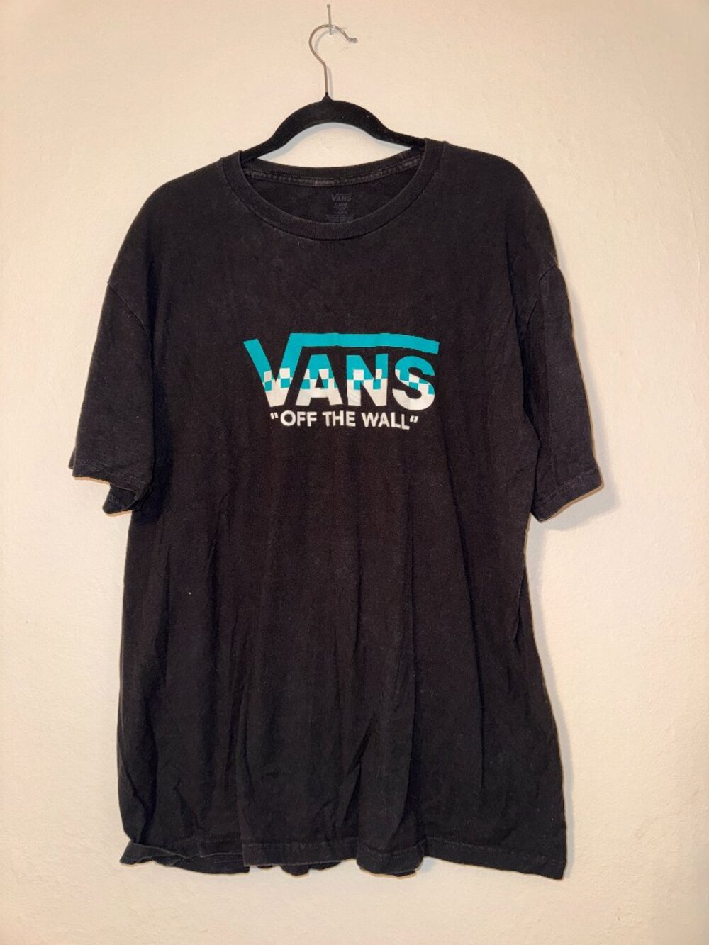 Vans Off The Wall Black Graphic Tee Skewed Logo T-Shirt